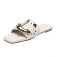 thumbnail image 3 of Bailamos Zapatos de mujer Sandalias de punta redonda y suela gruesa con punta abierta Sandalias romanas con hebilla de metal de verano 2024, 3 of 5