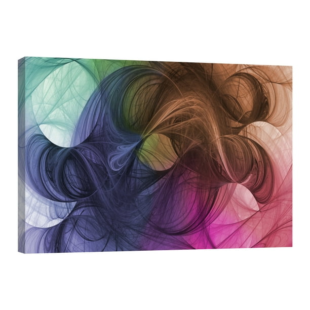 Cuadro Decorativo Abstracto Olas Minimalistas Colores Canvas Revolution Cuadro 90 x 60 cm