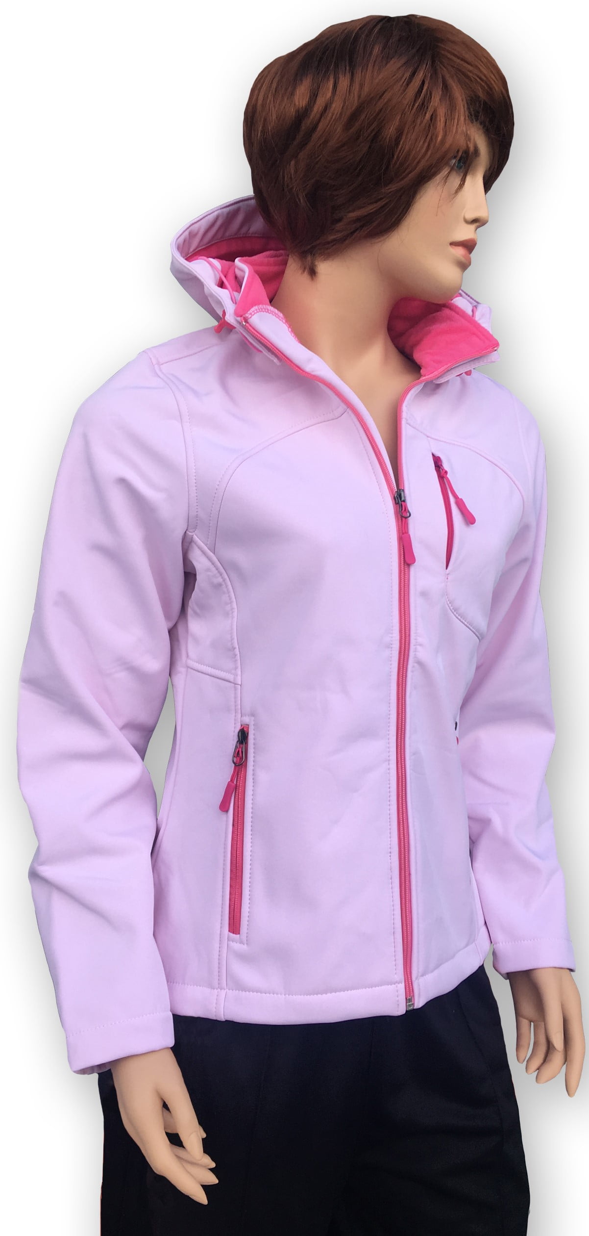 Women's Softshell fleece lining water resistant Jacket with removable