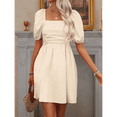 thumbnail image 4 of Vestido Bohemio de Corta Abullonada para Mujer, Escote Cuadrado, Corte A, , Talla S, 4 of 8