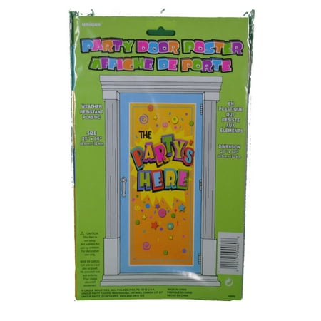 The Party's Here Door Length Poster Indoor Outdoor Decoration