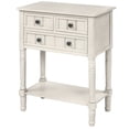 thumbnail image 2 of INCLAKE Narrow Console Table,Rustic Entryway Table Slim Sofa Table with Three Storage Drawers and Open Bottom Shelf,Wood Side Table for Living Room Entryway Hallway,Easy Assembly,Ivory, 2 of 7