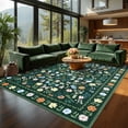 thumbnail image 2 of Hasoo Large Washable Rug 9' x 12' Area Rug for Living Room Vintage Floral Non Slip Neutral Indoor Decor Carpet, Green, 2 of 6