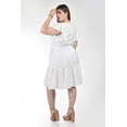 thumbnail image 3 of Vestido corto con olanes Roman Fashion /Tallas Extras, 4355 (Blanco) blanco 38, 3 of 5