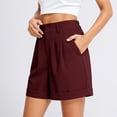 thumbnail image 5 of Aihuaihua Womens Shorts Dressy High Waisted Wide Leg Tailored Shorts Pleated Business Casual Work Trouser Shorts XL, 5 of 7