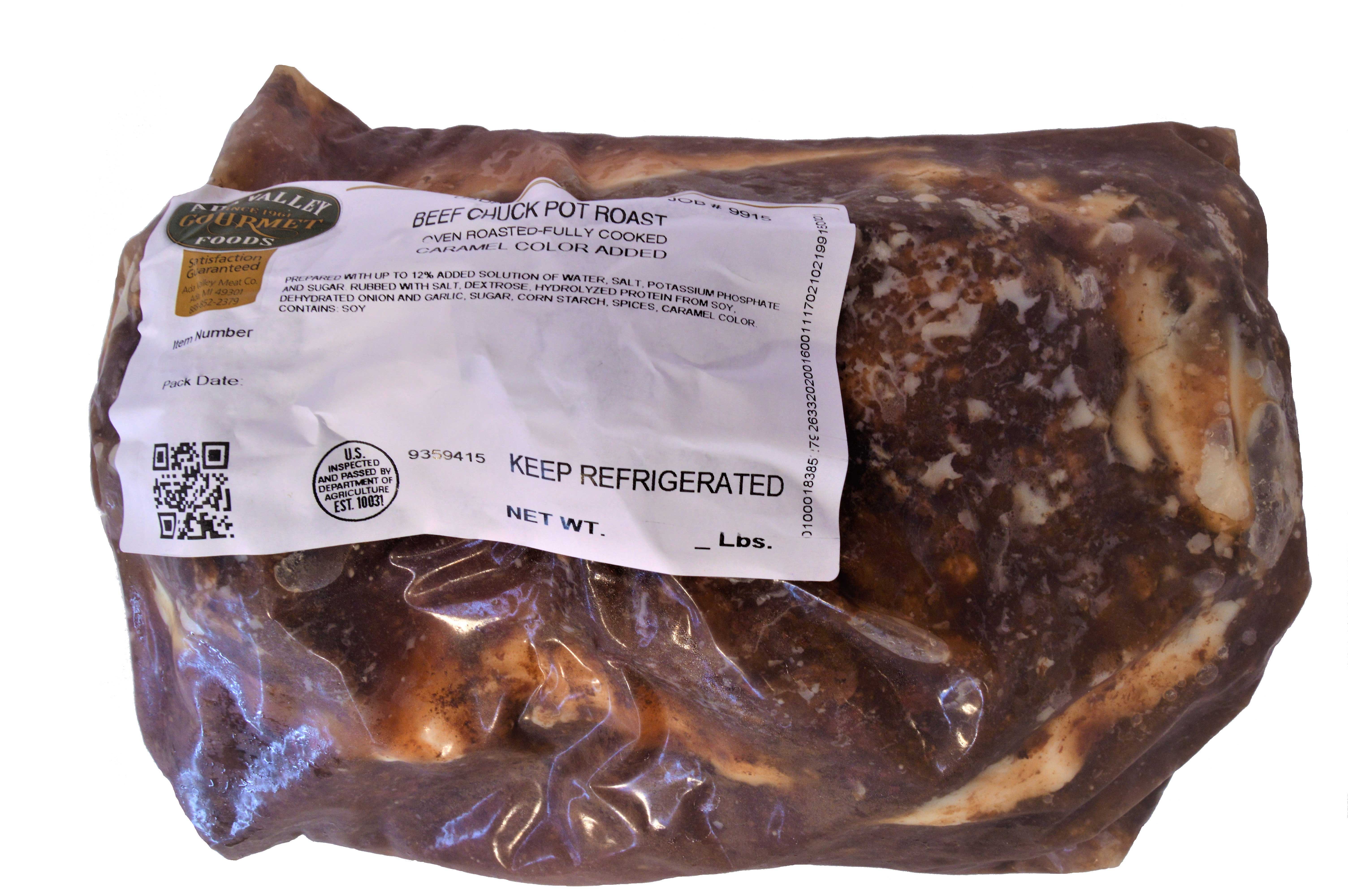 Ada Valley Gourmet Foods Enhanced Chuck Clod Beef Pot Roast, 14 Pound ...
