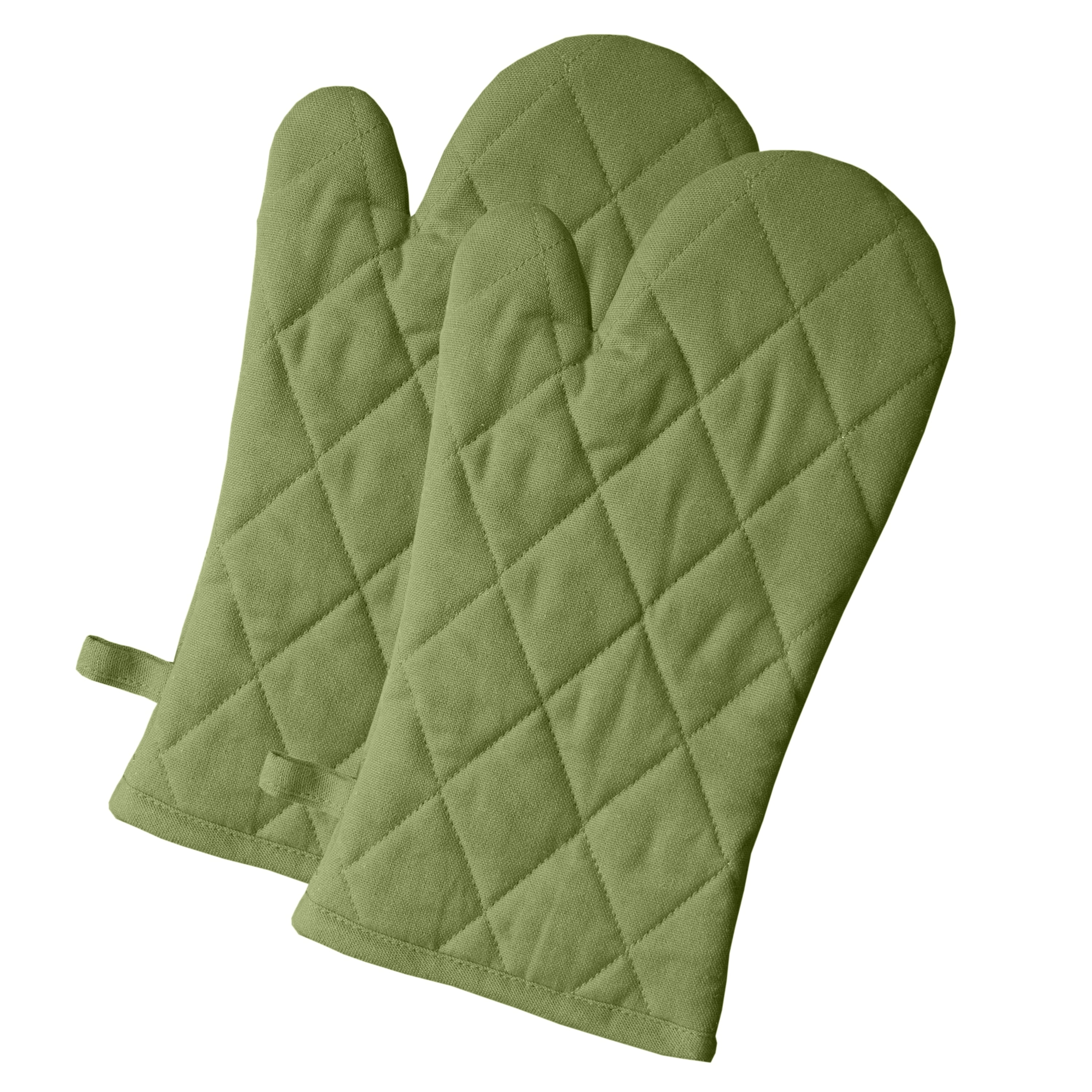 Fabstyles Solo Oven Mitt Set of 2, 100% Cotton Heat Resistant Kitchen Set (7"X12")
