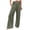 Army Green, variant on Women's Solid Color Cotton Linen Pants Light Weight Fit Long Palazzo Pants Casual Loose Flowy Elastic High Waist Wide Leg Stretch Lounge with Pockets Comfy Summer Trousers