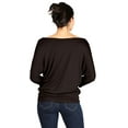 thumbnail image 2 of Dolman Tops for Women Sexy Off The Shoulder Tops Banded Waistband Shirts 3/4 Sleeves Regular and Plus Size Tops, 2 of 6