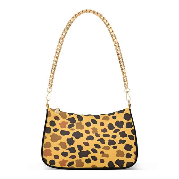 Ryvnso Leopard Design Womens Chain Shoulder Bag Tote Handbags Clutch Hobo Purse with Zipper for Travel