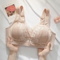 thumbnail image 2 of YYDGH Lace Bra for Women Soft Cups Padded Underwire Bra Comfortable Wireless Push Up Comfort Everyday Bra Khaki 40C, 2 of 4