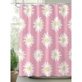 thumbnail image 2 of Retro Daisy Shower Curtain, White Floral Pink Backdrop Waterproof Shower Curtain Set with 12 Hooks Lightweight Washable Fabric Shower Curtains for Bathroom 60x72 Inches, 2 of 6