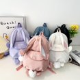 thumbnail image 3 of Mochila de estudiante de estilo universitario, linda, divertida, con orejas de conejo y personalidad, suave, estilo coreano, color rosa, 3 of 6