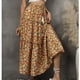 thumbnail image 2 of Falda con lazo para mujer, falda de media longitud, falda elástica floral, falda de media longitud, tecnología de vanguardia, 2 of 6