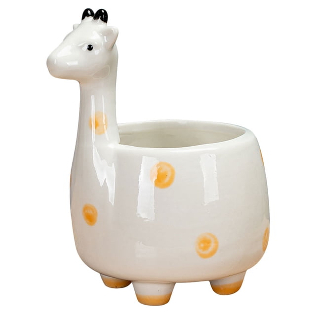 MasteelfCA Giraffe Flower Pot Ceramic Giraffe Planter Decorative Small Flowerpot Adorable Plant Flower Container