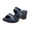 Blue, variant on Heeled Sandals for Women Fashion Color Block Slip on Slides Shoes Open Toe Comfy Arch Support Breathable Footbed Dress Heels Brown Size 7.5