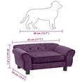 thumbnail image 4 of vidaXL Dog Sofa Burgundy 72x45x30 cm Plush, 4 of 5