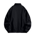 thumbnail image 5 of LYSMORA 2026 Men's Fleece Lined Bomber Jacket, Ribbed Collar Zipper Side Pockets Loose Fit Warm Winter Windproof Outerwear, 5 of 7