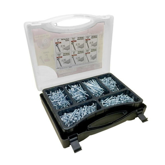 Milescraft 5200 Pocket Screw Kit (700 pcs.) - T20 Star Head Pocket Hole Screw Kit (350-Pieces)- 6 Sizes. Bonus 3 and 6 inch Magnetic Driver Included - All Screws Needed for Pocket Hole Joinery