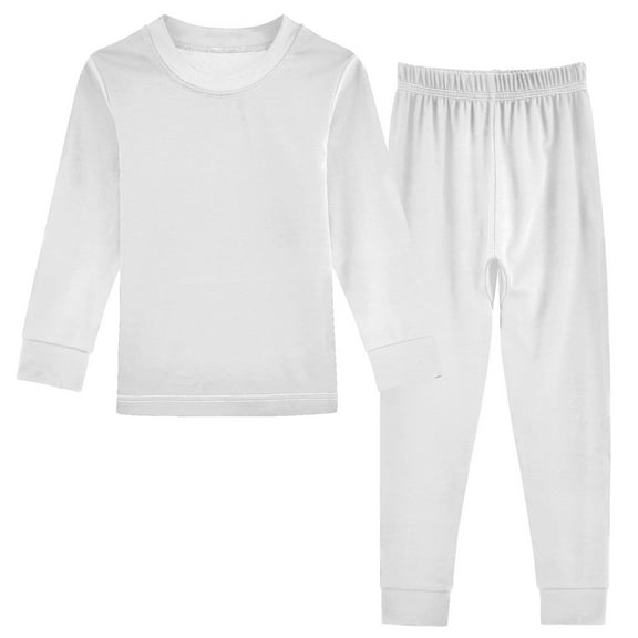 joogoo White 2 Piece Long Sleeve Tee and Pants Cotton Pajama Set 5Y