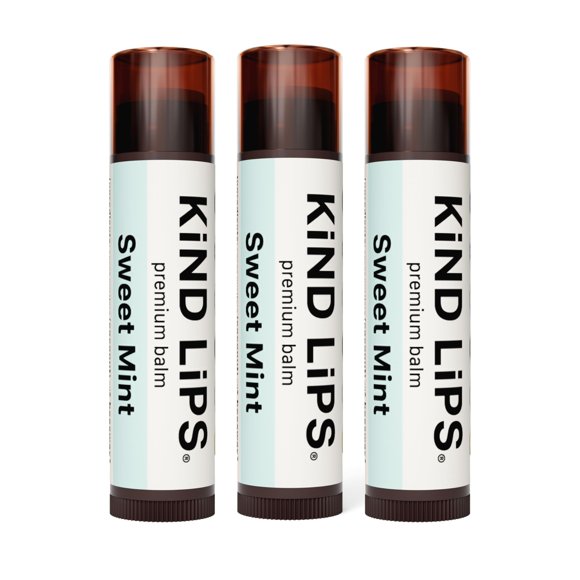 Kind Lips Lip Balm - Nourishing & Moisturizing Lip Care With Shea Butter Beeswax & Vitamin E | Sweet Mint Flavor | 0.15 Ounce (Pack Of 3)