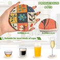 thumbnail image 2 of Yayeee 6 PCS Drink Coasters with Holder Set Woven Absorbent Round Tabletop Hot Pad, Floral Patterns, 2 of 7