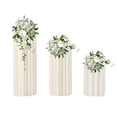 thumbnail image 4 of ToppiJoy Cardboard Vases for Centerpieces, Flower Vase Stand for Party Tables Decorations, Elegant Bulk Weddings Decoration Table Cylinder Centerpiece Stands (White A, 3Pcs), 4 of 15