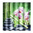 thumbnail image 2 of 71x71'' Green Bamboo Pebble Orchid Shower Curtain or Toilet Rug Mat Pedestal Rug Lid + Toilet Cover + Non-slip Bath Mat for Home Kitchen Decor, 2 of 6