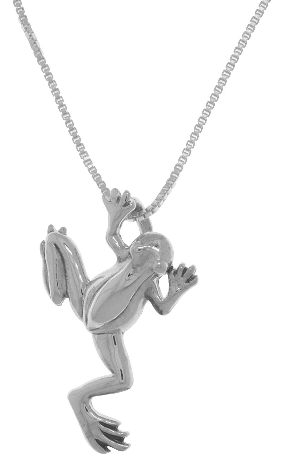 8 Metal Climbing Frog Charms Antique Silver Tone