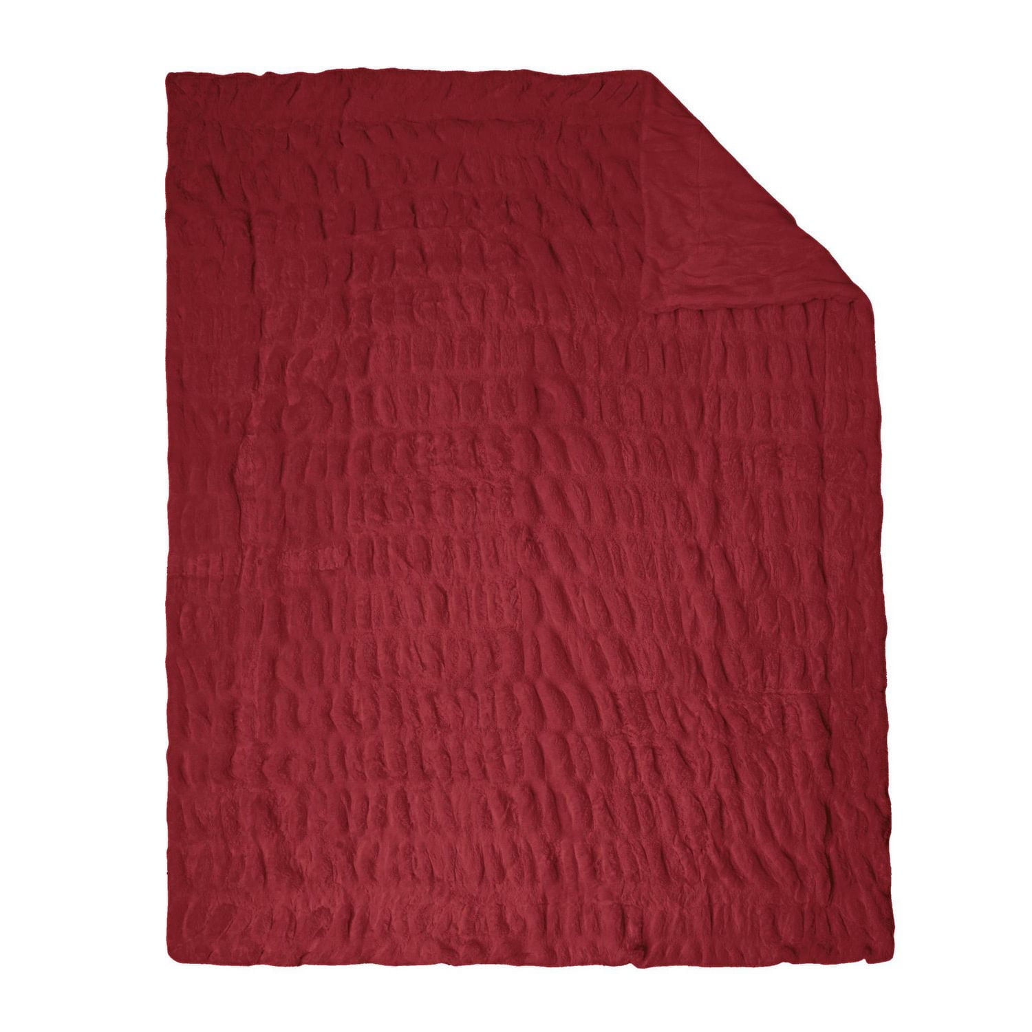 Faux Fur Throw Red