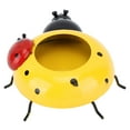 thumbnail image 4 of 5.4cm Diameter Flower Pot Decor Ladybug Shaped Smoothing Surfaces Iron Planter Pot for Garden Yellow, 4 of 5