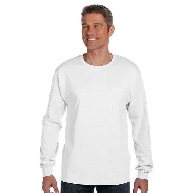 Hanes - Authentic Long Sleeve Pocket T-Shirt