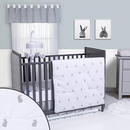 Trend Lab Bunnies 3 Piece Crib Bedding Set Gray White Walmart