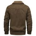 thumbnail image 5 of Men's Casual Multi-Pocket Suede Fleece-lined Jacket Zipper Lapel Top - Soft Interior for Autumn Winter Workwear, Outdoor Errands, and Festive Seasons,Coffee,M, 5 of 6