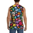 thumbnail image 4 of Pofeuu Underwater Diving Animals Print Men's Muscle T-Shirt, Sleeveless, Muscle Tank, Classic Muscle Tee Top For Men Casual Sleeveless Muscle T-Shirt Trendy Clothes-Large, 4 of 7