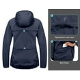thumbnail image 2 of Little Donkey Andy Women's Rain Cycling Stretch Jacket with Hood, Windproof and Waterproof, Ultralight Packable Ensign Blue L, 2 of 7