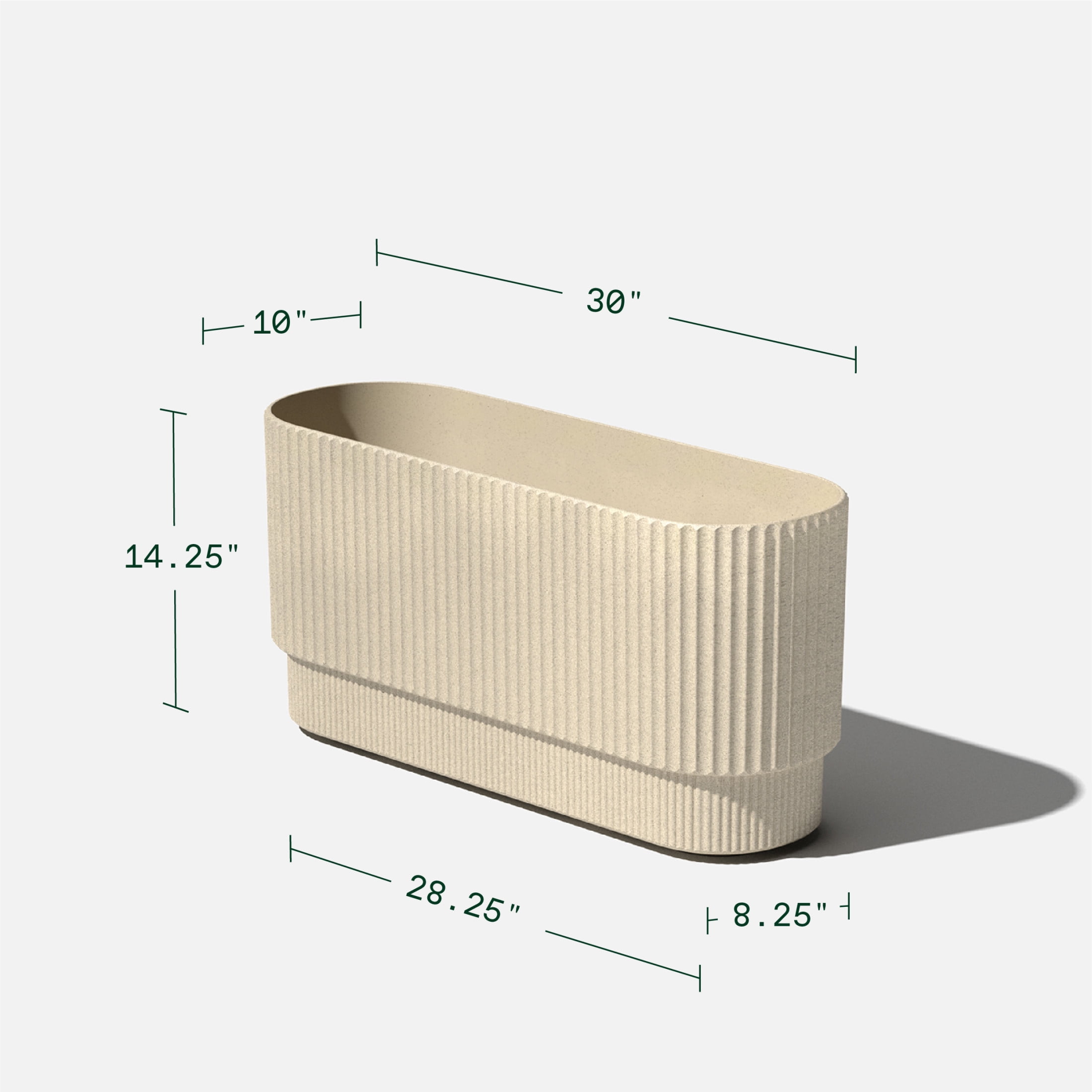 Veradek Demi Series 30" Long Plastic-Stone Planter - Sand