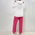 thumbnail image 7 of Oksale 2 PC Women Fluffy Fleece Sweatsuits Set Long Sleeve Hoodies Long Sweatpants Underwear Ultra Soft Comfort Active Loungewear 2025 White XXXL, 7 of 7