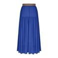thumbnail image 4 of sckarle Womens Maxi Skirt 2026 Summer Boho Flowy Casual Cotton Linen Skirt Elastic High Waisted Swing A-line Long Skirts with Pockets Blue,M, 4 of 6