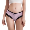 thumbnail image 4 of B91xZ sous-Vêtements pour Femmes String Culottes Invisibles Broderie Florale, Rose TG, 4 of 5