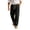 Black, variant on Men's Linen Pants Lightweight Casual Beach Pants Drawstring Elastic Waist Loose Fit Summer Trousers with Pockets