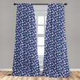 thumbnail image 4 of Ambesonne Blue Floral Curtains, Vintage Meadow Flowers, Pair of 28"x63", Blush and Mint Green, 4 of 4