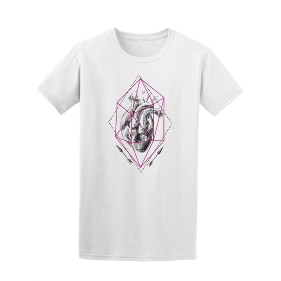 Sketch Of Human Heart Hipster T-Shirt Men -Image by Shutterstock, Male Medium