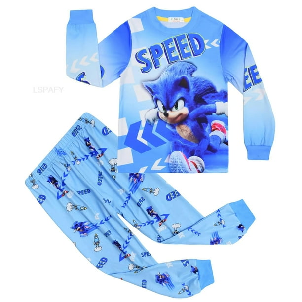 Conjunto de pijamas de SONIC RACING para niños, ropa de dormir de Halloween Y Navidad, ropa de casa de dibujos animados para niños Y niñas de 2 a 10 años