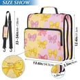 thumbnail image 3 of Water-Resistant 3-Ring Binder Organizer with Multiple Pockets Zipper Binder Bag for Office Yellow and Pink Bows, 3 of 8