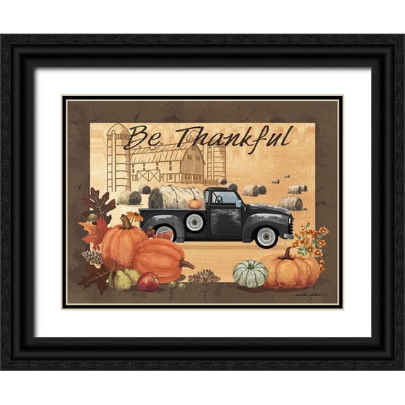 Phillips, Anita 32x25 Black Ornate Wood Framed with Double Matting Museum Art Print Titled - Be Thankful