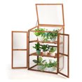 thumbnail image 3 of COSTWAY Cold Frame Greenhouse Portable Wooden Raised Planter Bed Protection 30'' x22''x43'', 3 of 10