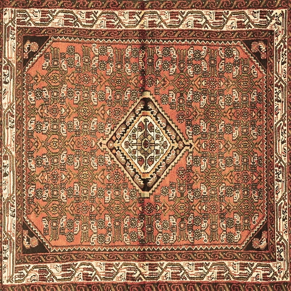 Ahgly Company Indoor Square Persian Brown Traditional Area Rugs, 4' Square