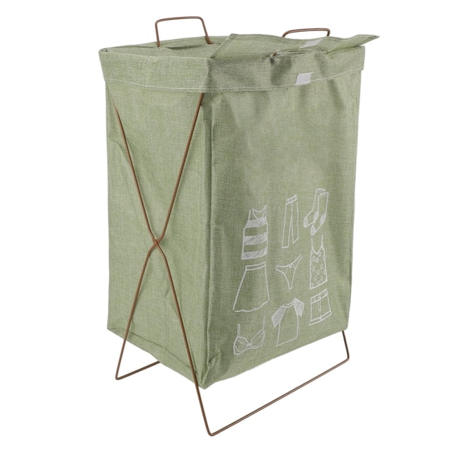 Cesta De Lavandería Plegable De Gran Capacidad, Tela De Lino De Algodón, Marco De Hierro, Uso Multiusos, Impermeable Para Baños Y Dormitorios