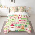 thumbnail image 2 of Homewish Merry Christmas Child Bedding Comforter Set 7 Pieces, Kawaii Santa Claus Full Bedding Set, Antarctic Penguin Reversible Fitted Sheet Flat Sheet, Lightweight Room Decor, 2 of 7